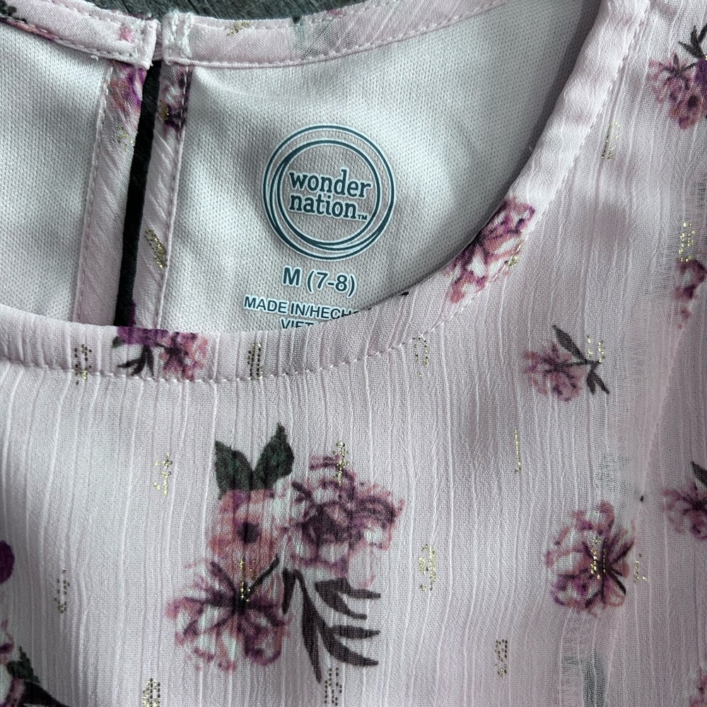 Wonder Nation Pink Floral Kids Dress - Picture 3 of 4